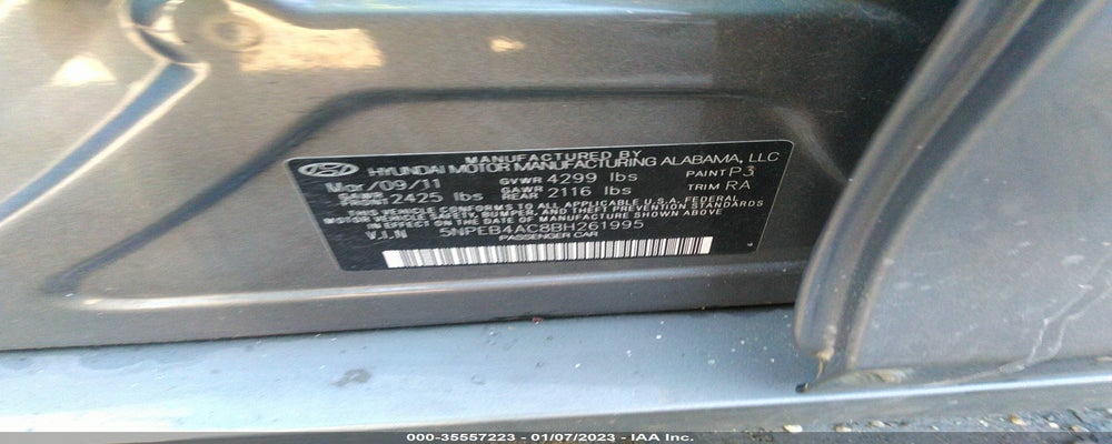 5NPEB4AC8BH261995 2011 HYUNDAI SONATA photo no. 9