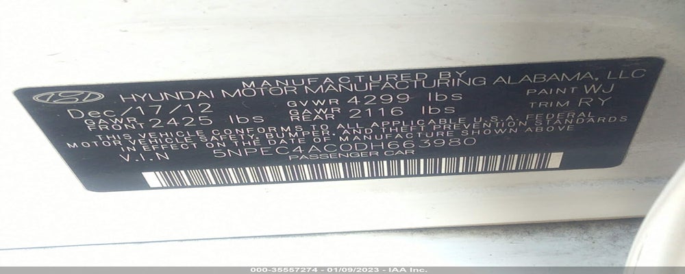5NPEC4AC0DH663980 2013 HYUNDAI SONATA photo no. 9