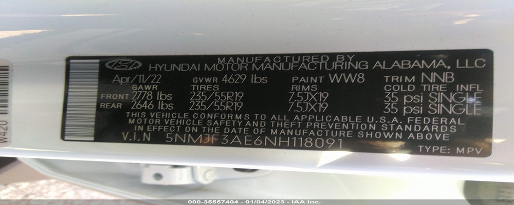 5NMJF3AE6NH118091 2022 HYUNDAI TUCSON photo no. 9