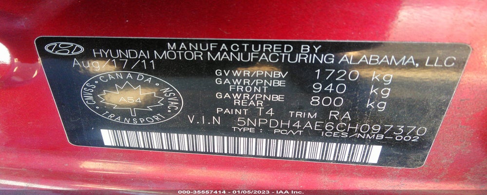 5NPDH4AE6CH097370 2012 HYUNDAI ELANTRA photo no. 9