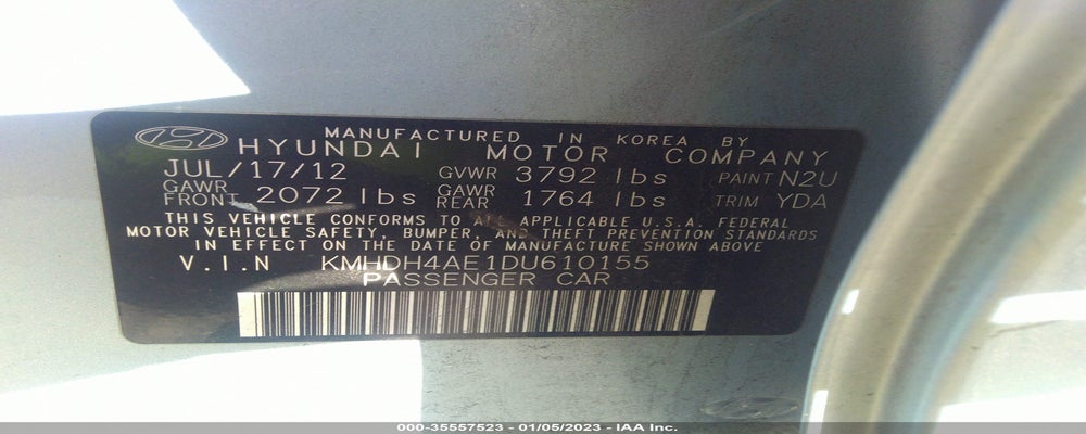 KMHDH4AE1DU610155 2013 HYUNDAI ELANTRA photo no. 9