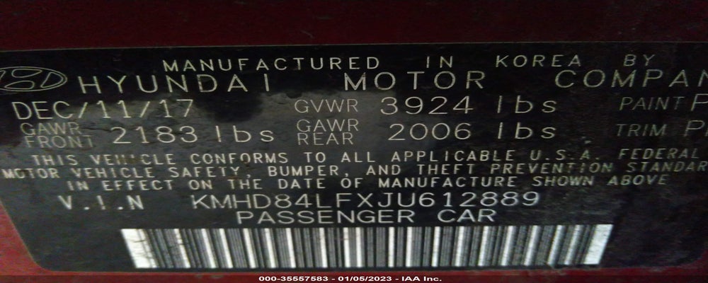 KMHD84LFXJU612889 2018 HYUNDAI ELANTRA photo no. 9