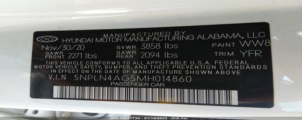 5NPLN4AG5MH014860 2021 HYUNDAI ELANTRA photo no. 9