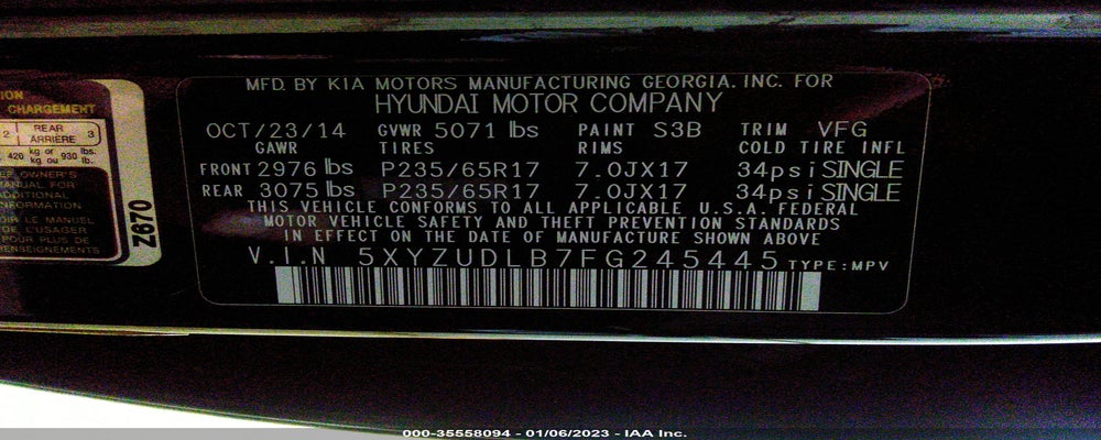 5XYZUDLB7FG245445 2015 HYUNDAI SANTA FE SPORT photo no. 9