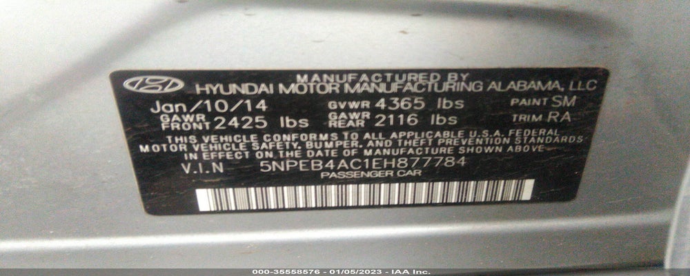5NPEB4AC1EH877784 2014 HYUNDAI SONATA photo no. 9