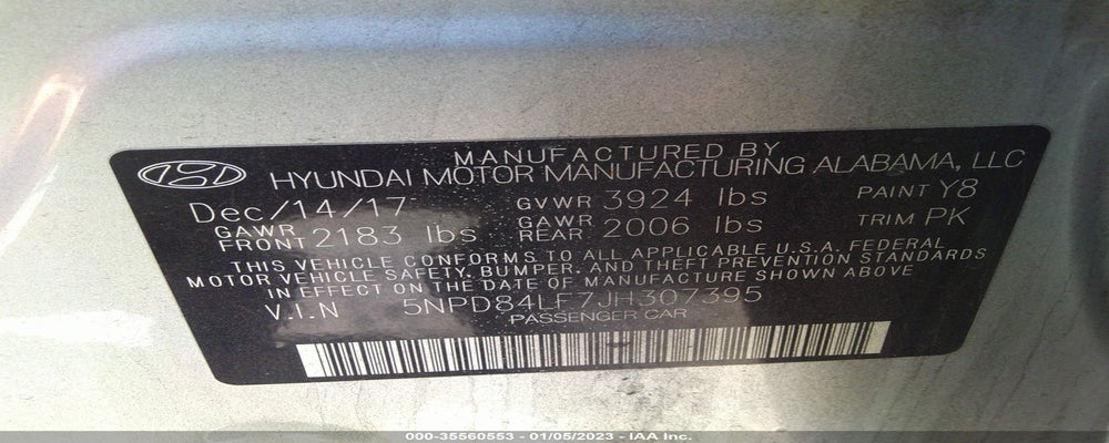 5NPD84LF7JH307395 2018 HYUNDAI ELANTRA photo no. 9
