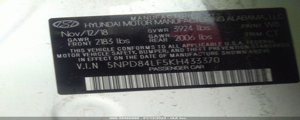5NPD84LF5KH433370 2019 HYUNDAI ELANTRA photo no. 9