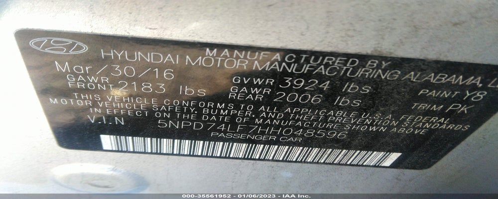 5NPD74LF7HH048596 2017 HYUNDAI ELANTRA photo no. 9