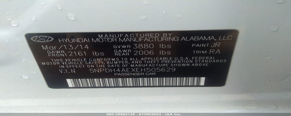5NPDH4AEXEH505629 2014 HYUNDAI ELANTRA photo no. 9