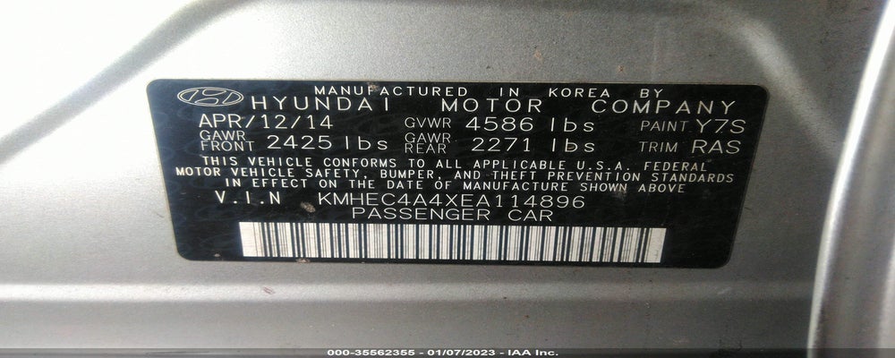 KMHEC4A4XEA114896 2014 HYUNDAI SONATA HYBRID photo no. 9