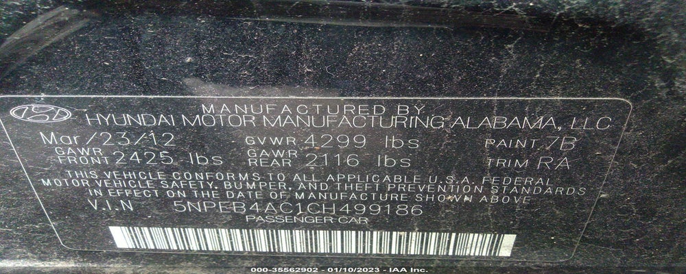 5NPEB4AC1CH499186 2012 HYUNDAI SONATA photo no. 9