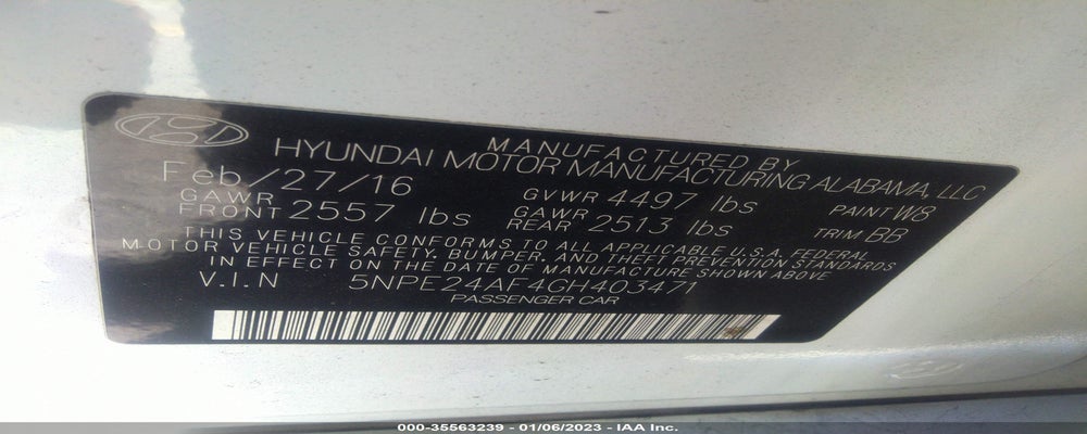 5NPE24AF4GH403471 2016 HYUNDAI SONATA photo no. 9