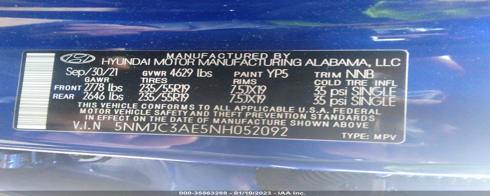 5NMJC3AE5NH052092 2022 HYUNDAI TUCSON photo no. 9