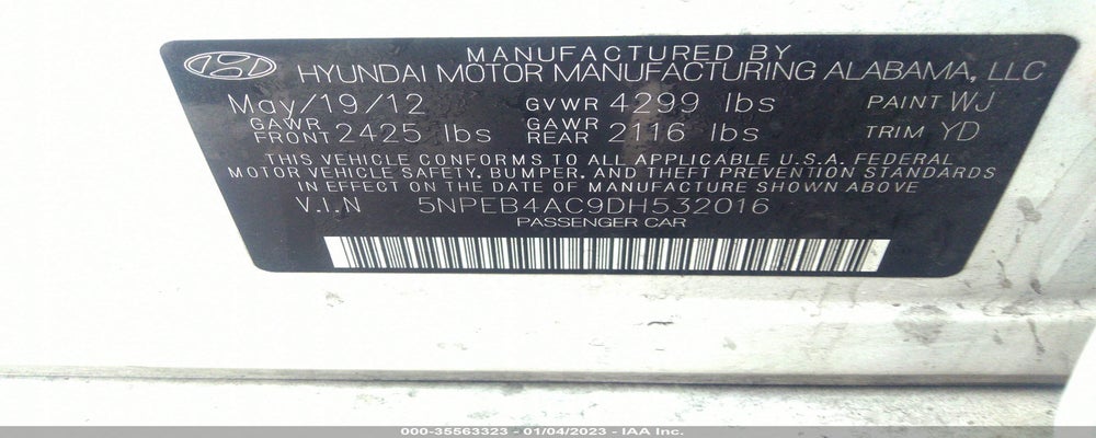 5NPEB4AC9DH532016 2013 HYUNDAI SONATA photo no. 9