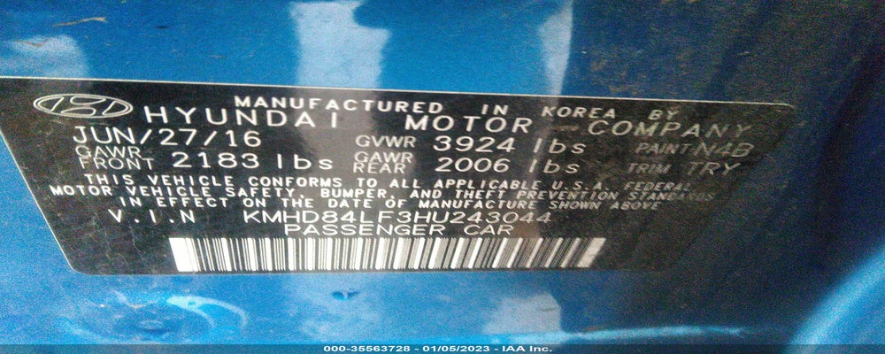 KMHD84LF3HU243044 2017 HYUNDAI ELANTRA photo no. 9