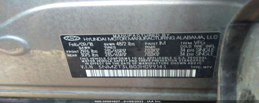5NMZT3LB0JH099143 2018 HYUNDAI SANTA FE SPORT photo no. 9