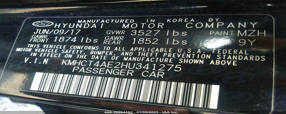 KMHCT4AE2HU341275 2017 HYUNDAI ACCENT photo no. 9