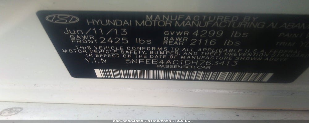 5NPEB4AC1DH763413 2013 HYUNDAI SONATA photo no. 9