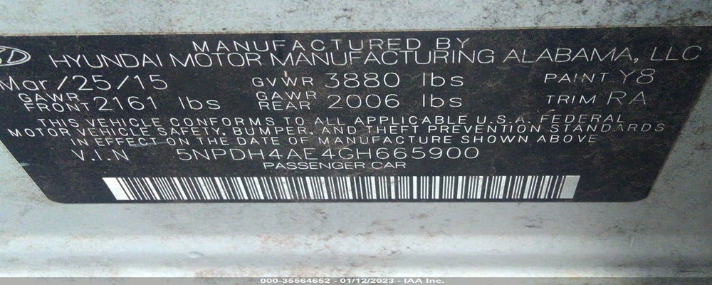 5NPDH4AE4GH665900 2016 HYUNDAI ELANTRA photo no. 9