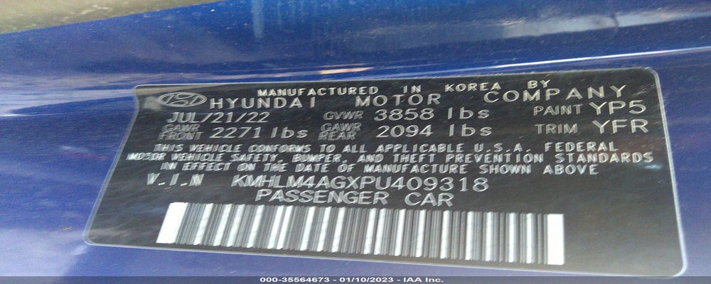 KMHLM4AGXPU409318 2023 HYUNDAI ELANTRA photo no. 9