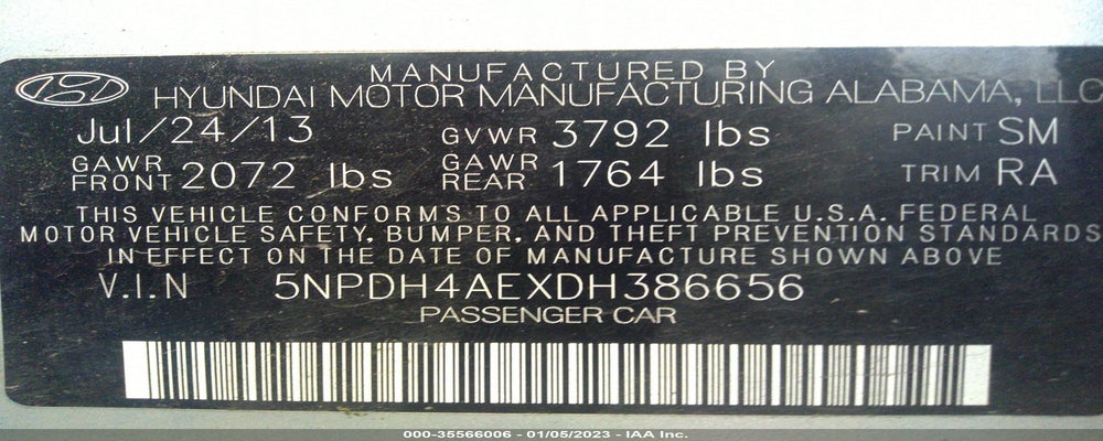 5NPDH4AEXDH386656 2013 HYUNDAI ELANTRA photo no. 9