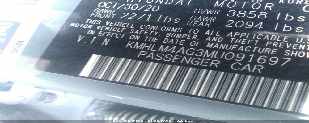 KMHLM4AG3MU091697 2021 HYUNDAI ELANTRA photo no. 9
