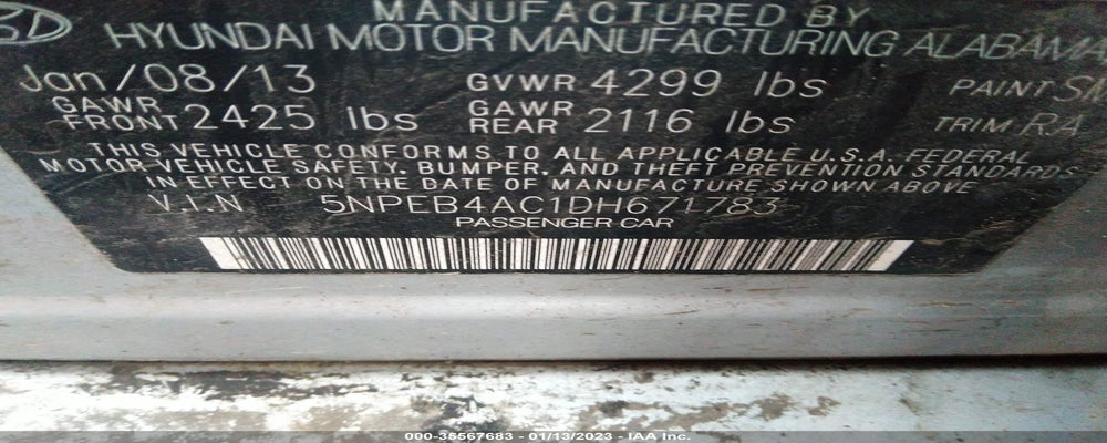 5NPEB4AC1DH671783 2013 HYUNDAI SONATA photo no. 9
