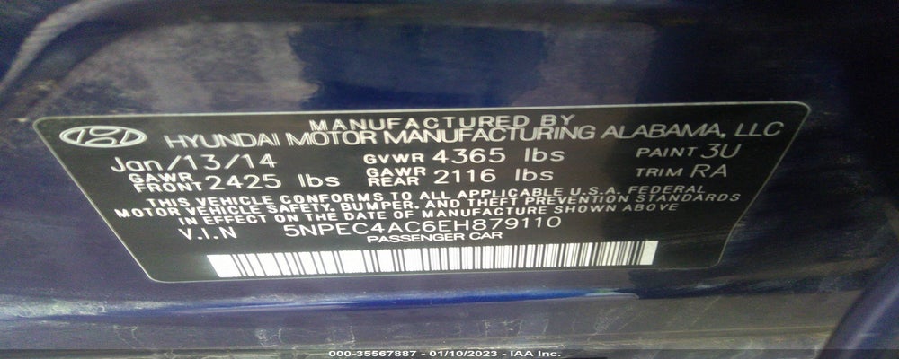 5NPEC4AC6EH879110 2014 HYUNDAI SONATA photo no. 9