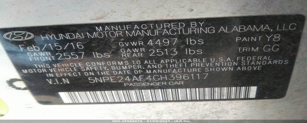 5NPE24AF4GH396117 2016 HYUNDAI SONATA photo no. 9