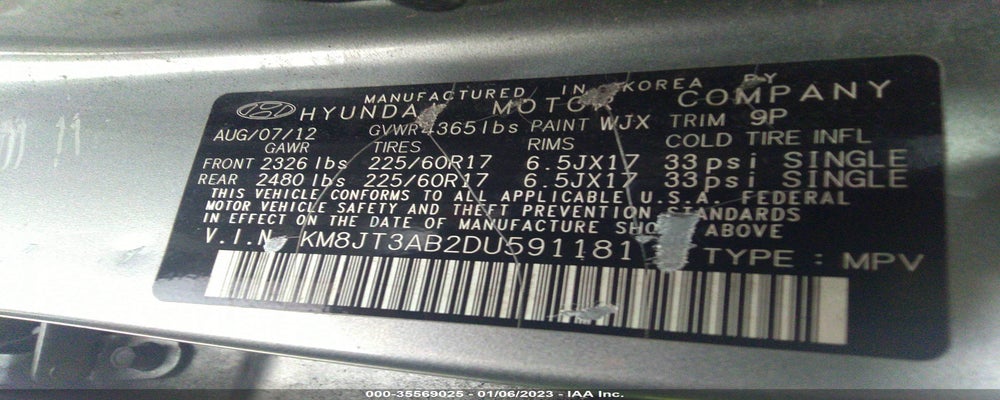 KM8JT3AB2DU591181 2013 HYUNDAI TUCSON photo no. 9