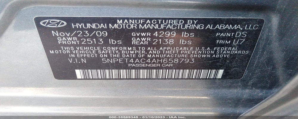 5NPET4AC4AH658793 2010 HYUNDAI SONATA photo no. 9