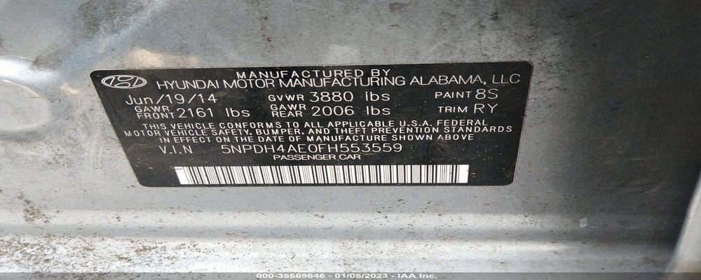 5NPDH4AE0FH553559 2015 HYUNDAI ELANTRA photo no. 9