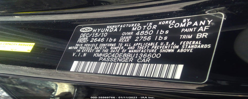 KMHGC4DE8BU136600 2011 HYUNDAI GENESIS photo no. 9