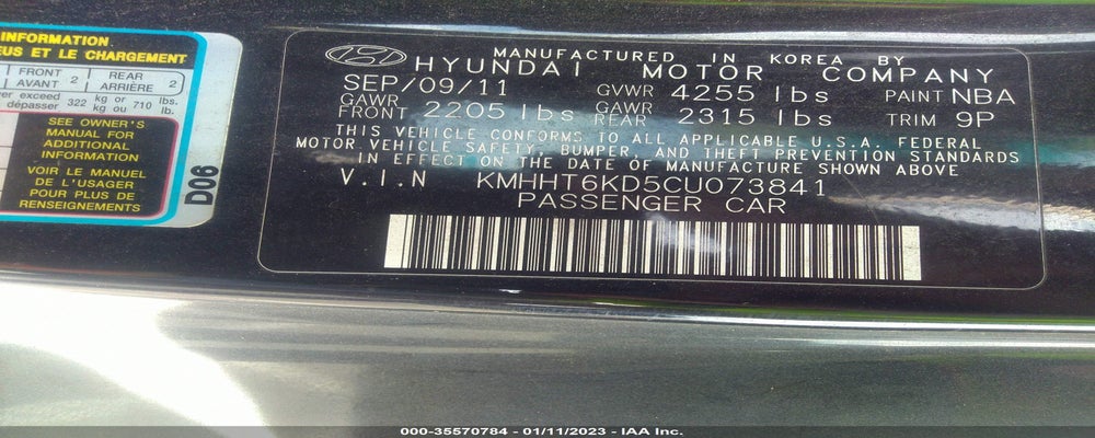 KMHHT6KD5CU073841 2012 HYUNDAI GENESIS COUPE photo no. 9