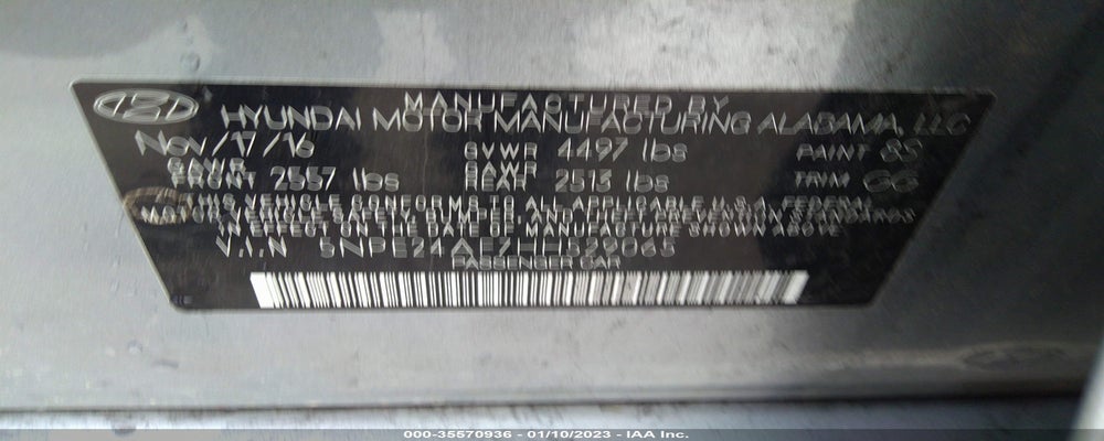 5NPE24AF7HH529065 2017 HYUNDAI SONATA photo no. 9