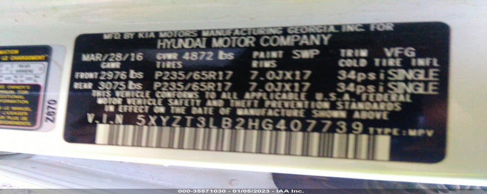 5XYZT3LB2HG407739 2017 HYUNDAI SANTA FE SPORT photo no. 9