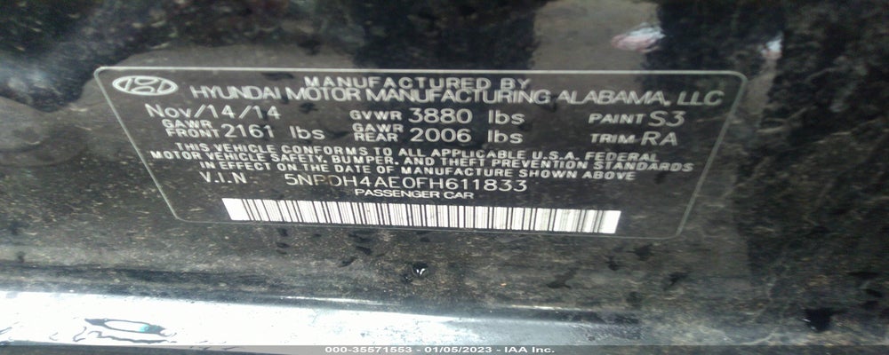 5NPDH4AE0FH611833 2015 HYUNDAI ELANTRA photo no. 9