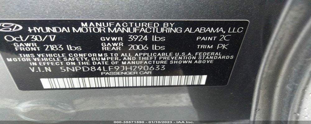 5NPD84LF9JH290633 2018 HYUNDAI ELANTRA photo no. 9