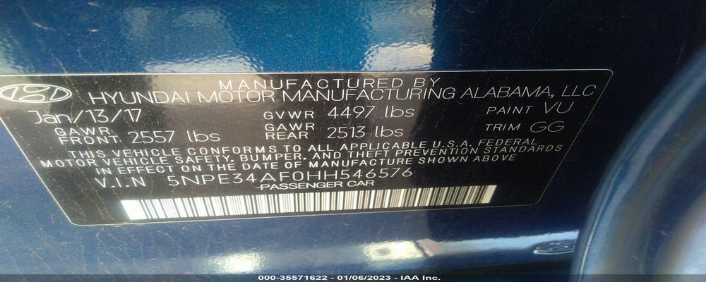 5NPE34AF0HH546576 2017 HYUNDAI SONATA photo no. 9
