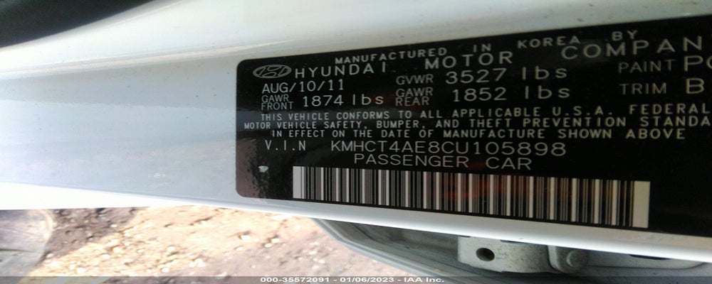 KMHCT4AE8CU105898 2012 HYUNDAI ACCENT photo no. 9