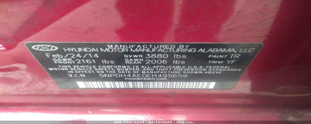 5NPDH4AE0EH495659 2014 HYUNDAI ELANTRA photo no. 9