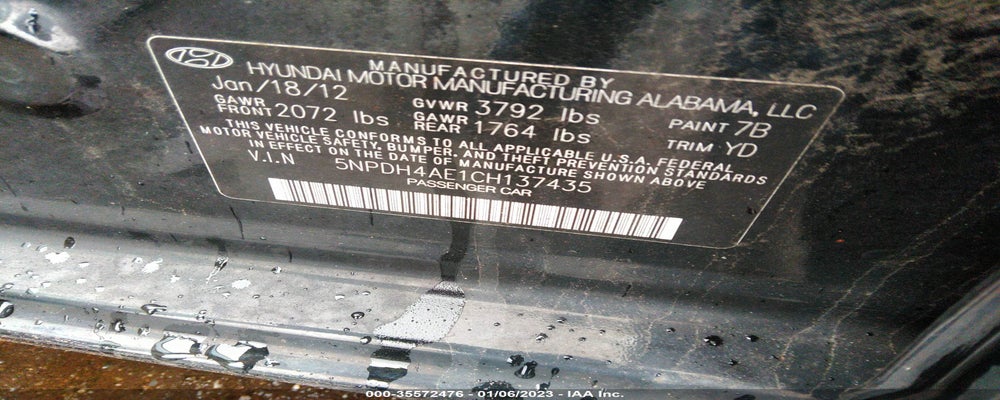 5NPDH4AE1CH137435 2012 HYUNDAI ELANTRA photo no. 9