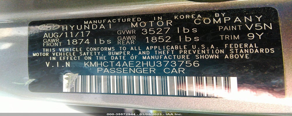 KMHCT4AE2HU373756 2017 HYUNDAI ACCENT photo no. 9