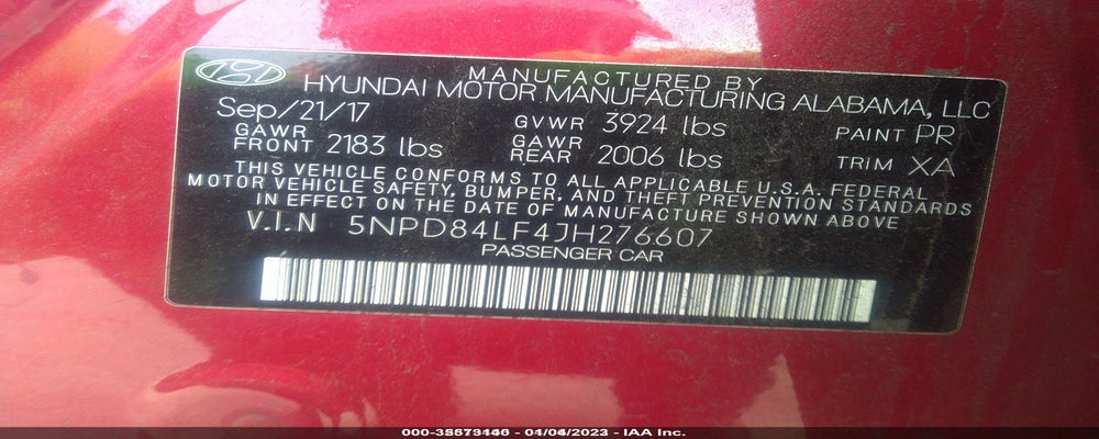 5NPD84LF4JH276607 2018 HYUNDAI ELANTRA photo no. 9