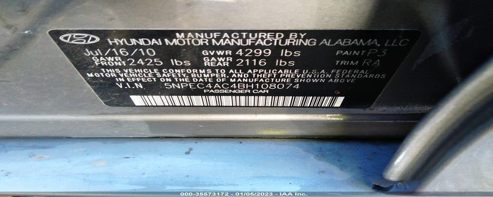 5NPEC4AC4BH108074 2011 HYUNDAI SONATA photo no. 9