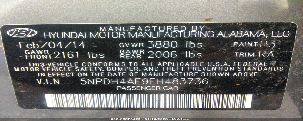 5NPDH4AE9EH483736 2014 HYUNDAI ELANTRA photo no. 9