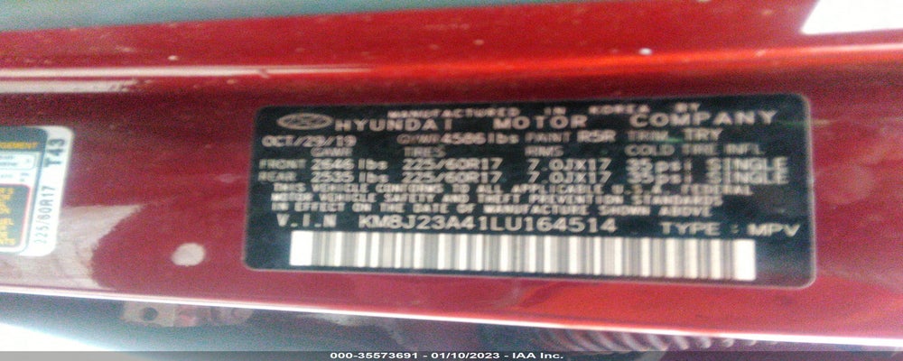 KM8J23A41LU164514 2020 HYUNDAI TUCSON photo no. 9
