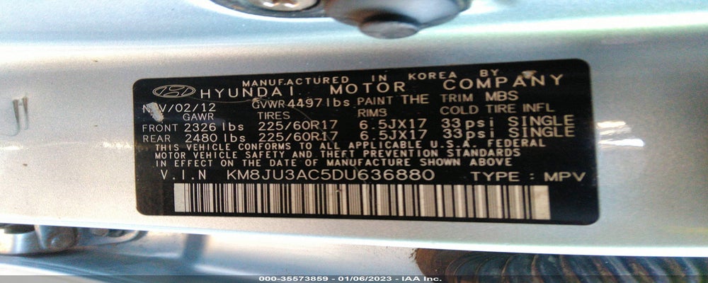 KM8JU3AC5Du636880 2013 HYUNDAI TUCSON photo no. 9