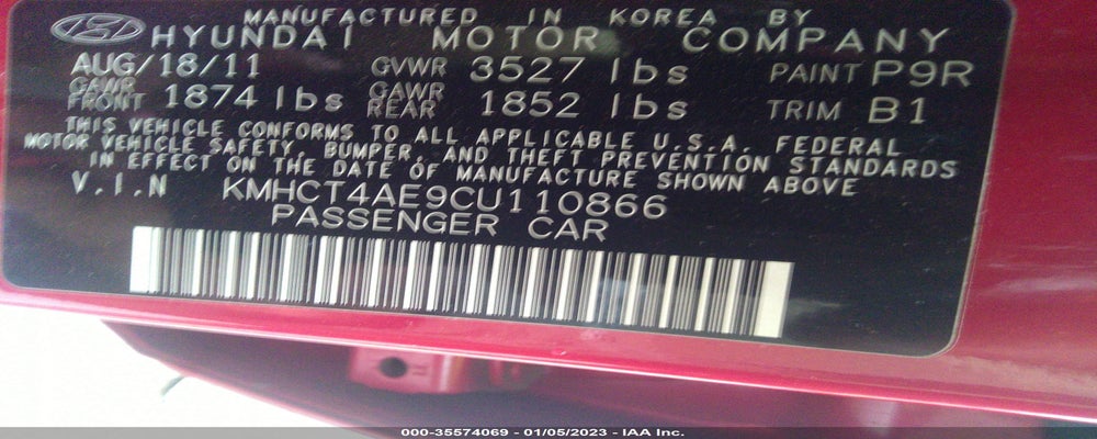 KMHCT4AE9CU110866 2012 HYUNDAI ACCENT photo no. 9