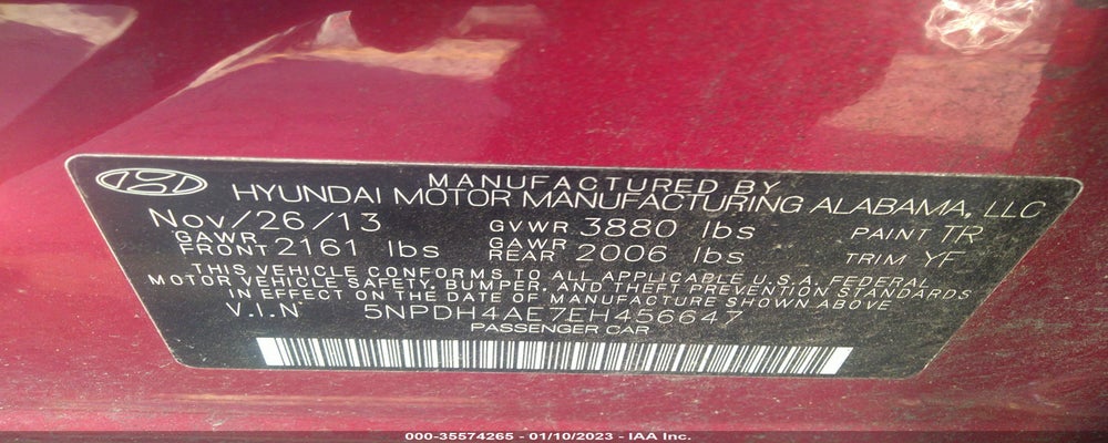 5NPDH4AE7EH456647 2014 HYUNDAI ELANTRA photo no. 9